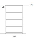 Frame Libreria a campata unica L2 H 171 Fantin dimensioni