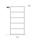 Frame Libreria a campata unica M2 H 212 Fantini dimensioni