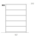 Frame Libreria a campata unica M3 H 212 Fantin dimensioni