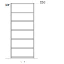 Frame Libreria a campata unica N2 H 253 Fantin dimensioni