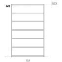 Frame Libreria a campata unica N3 H 253 Fantin dimensioni