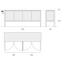 Frame Madia 02 con top in metallo Fantin dimensioni