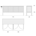 Frame Madia 08 con top in metallo Fantin dimensioni