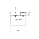 Franke Box Center BWX 220-54-27 Lavello 2 vasche inox satinato 86x51 dimensioni