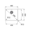 Franke BXX 210/110-45 Lavello 1 vasca 49x45 inox satinato dimensioni