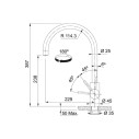 Franke Miscelatore Eos Neo Canna girevole dimensioni