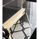 Driade Frate Tavolo L 225 trasparente, nero, naturale dettaglio