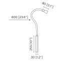 G+T battery lampada da parete-tavolo Contardi dimensioni