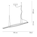 Galileo Longue Sospensione L 145  Modo Luce dimensioni