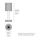 Gatsby Cilindro lampada da tavolo Vondom dimensioni