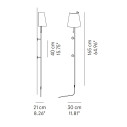Geco Lampada da parete con paralume Modo Luce dimensioni