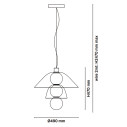 Gems Short 2 D50 A Nero lampada a sospensione Penta Light dimensioni