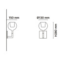 Glo Mini lampada da parete Penta Light dimensioni
