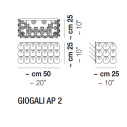 Giogali AP2 lampada da parete Vistosi dimensioni