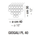 Giogali PL 40 lampada da soffitto Vistosi dimensioni