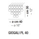 Giogali PL 40 lampada da soffitto Vistosi dimensioni