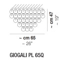 Giogali PL 65Q lampada da soffitto Vistosi dimensioni