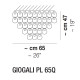 Giogali PL 65Q lampada da soffitto Vistosi dimensioni