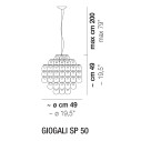 Giogali SP 50 lampada a sospensione Vistosi dimensioni
