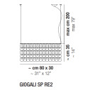 Giogali SP Re2 lampada a sospensione Vistosi dimensioni