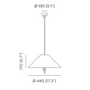 Hat Medium Lampada a sospensione Contardi dimensioni