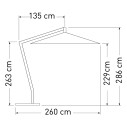 Horizon ombrellone a braccio laterale 200x300 Ombrellificio Veneto dimensioni