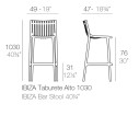 Ibiza Sgabello da bar 74,5 cm Vondom dimensioni