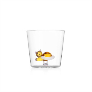 Tabby Cat Tumbler Gatto sdraiato ambra coda bianca