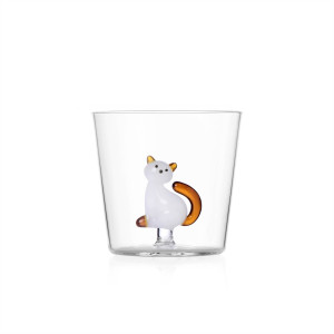 Tabby Cat Tumbler Gatto bianco con coda ambra