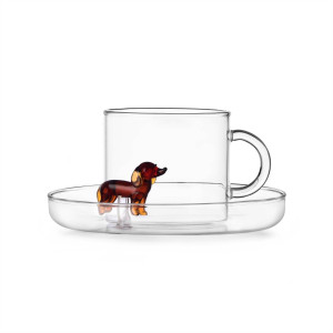 Dogs  Tazza tè con piattino Bassotto