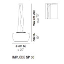 Implode SP 50 lampada a sospensione Vistosi dimensioni
