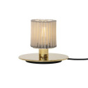 In The Sun Table 220 Lampada da tavolo DCW éditions vista Oro-Argento accesa