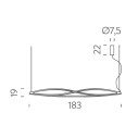 In The Wind Horizontal lampada a sospensione Nemo Lighting dimensioni