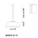 Infinita SP 70 lampada a sospensione Vistosi dimensioni