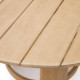 Tavolo rotondo Xoriguer in legno massiccio di eucalipto Ø140 cm FSC 100% Kavehome dettaglio