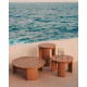 Tavolino da salotto Xoriguer in legno massiccio di eucalipto Ø95 cm FSC 100% Kavehome ambientazione