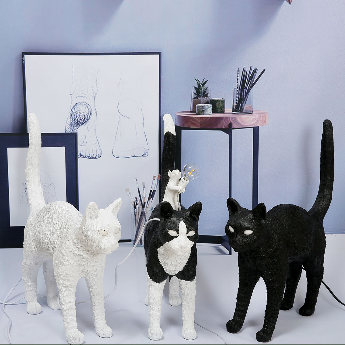 Lampada gatto nero Jobby the cat lamp Seletti