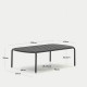 Tavolino da caffè da esterno Joncols in alluminio verniciato grigio Ø 110 x 62 cm Kave Home dimensioni