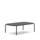 Tavolino da caffè da esterno Joncols in alluminio verniciato grigio Ø 110 x 62 cm Kave Home dettaglio
