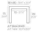 Jut Tavolo 90x90x75 Vondom dimensioni