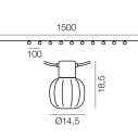 Kiki 10 elementi lampada da esterno Martinelli Luce dimensioni