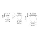 Kiss Lampada da parete-soffitto Axolight dimensioni