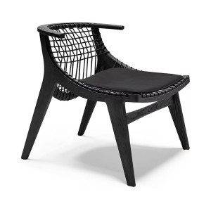 Knoll Citterio Klismos Poltroncina con schienale intrecciato nero