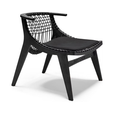 Knoll Citterio Klismos Poltroncina con schienale intrecciato nero