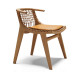 Knoll Citterio Klismos Sedia con braccioli e schienale intrecciato naturale vista