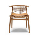 Knoll Citterio Klismos Sedia con braccioli e schienale intrecciato naturale vista