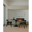 Knoll Citterio Klismos Sedia con braccioli e schienale intrecciato nero ambientazione