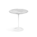 Knoll Saarinen Tavolino Tulip Ø 51 Marmo Statuarietto vista finitura poliestere brillante