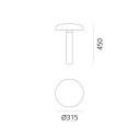 Artemide Knop 45 Bollard Outdoor dimensioni
