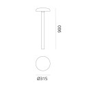 Artemide Knop 90 Bollard Outdoor dimensioni